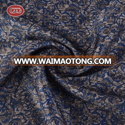 Low MOQ luxury polyester viscose men suiting cation print fabric for garment